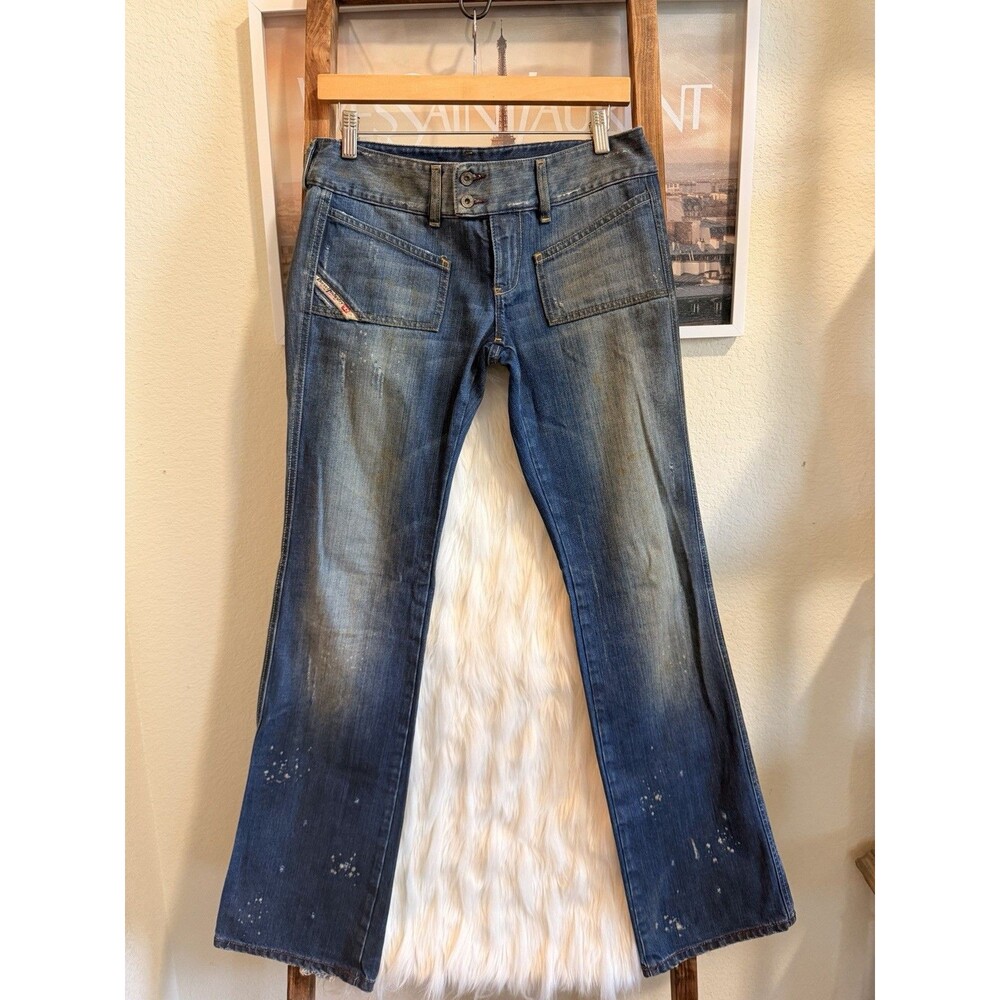 Vintage Y2K Diesel Industry Denim Division Made in Italy Distressed Jeans Sz 28